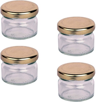 AFAST Glass Cookie Jar  - 100 ml(Pack of 4, Clear)