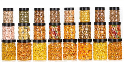 Flipkart SmartBuy Plastic Grocery Container  - 300 ml, 600 ml, 1200 ml(Pack of 24, Grey, Clear)