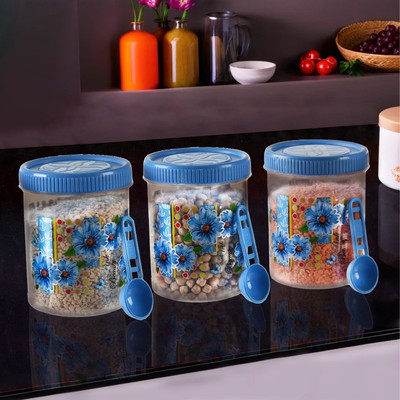 KUBER INDUSTRIES Plastic Utility Container  - 500 ml(Pack of 3, Blue)