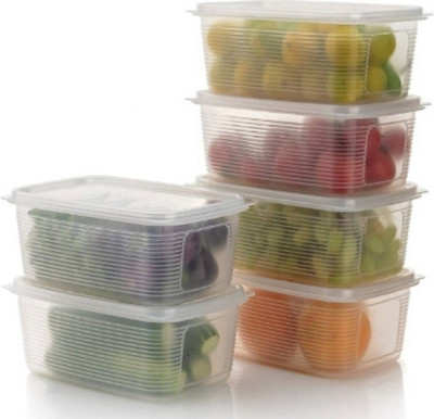 RABBITO Plastic Fridge Container  - 1800 ml(Pack of 6, Clear)