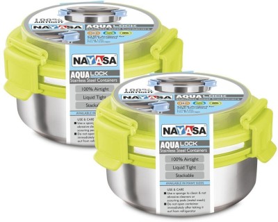 NAYASA Steel Utility Container  - 300 ml(Pack of 2, Green)