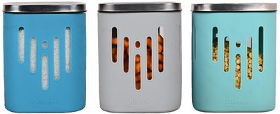 GLASAFE Glass Utility Container  - 900 ml(Pack of 3, Multicolor)