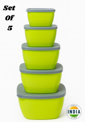 Arurum Plastic Grocery Container  - 50 g(Pack of 5, Green)