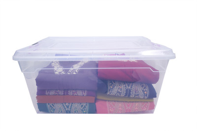 AK HUB Plastic Grocery Container  - 45 L(Transparent)