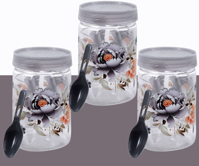 vristo Plastic Grocery Container  - 1000 ml(Pack of 3, Grey)