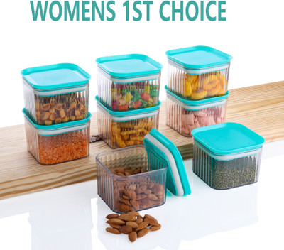 MAZAK Plastic Grocery Container  - 500 ml(Pack of 8, Green)