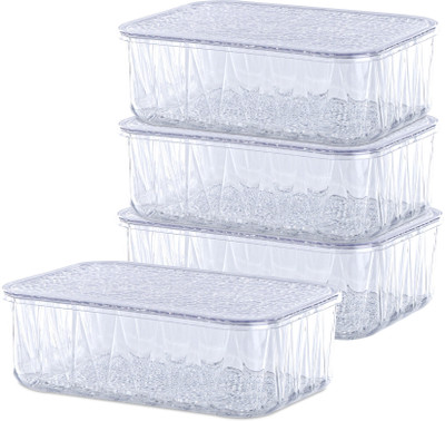 KUBER INDUSTRIES Polypropylene Utility Container  - 2700 ml(Pack of 4, Transparent)