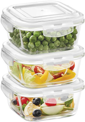 BOROSIL Glass Grocery Container  - 960 ml(Pack of 3, Clear)