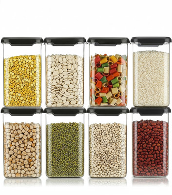 Febeet Plastic Utility Container  - 1100 ml(Pack of 8, White)