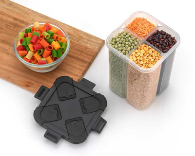 anjil Plastic Grocery Container  - 2000 ml(Black)