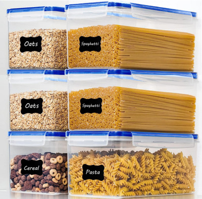Imprexo Plastic Grocery Container  - 6070 ml(Pack of 6, Clear)