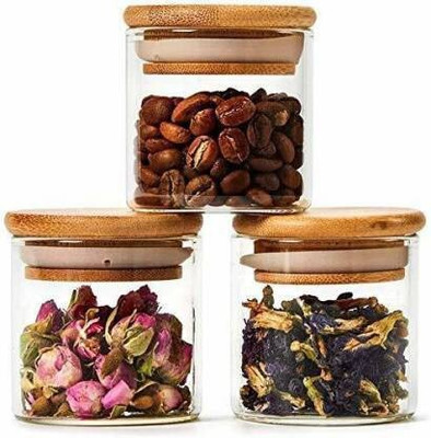 GOOD TO GREAT CREATION Glass Grocery Container  - 220 ml(Pack of 3, Clear)