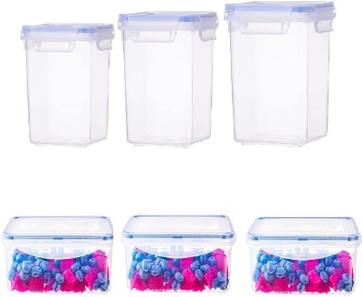 vristo Plastic Utility Container  - 1000 ml, 1200 ml, 1500 ml, 2500 ml(Pack of 6, Clear)