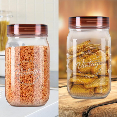 MILTON Plastic Cookie Jar  - 2000 ml(Pack of 2, Clear)