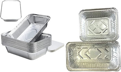 First Click Aluminium Utility Container  - 650 ml, 450 ml, 250 ml(Pack of 60, Silver)