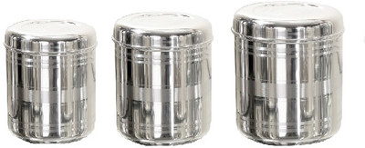 Milimercury Steel Grocery Container  - 800 ml, 1150 ml, 1500 ml(Pack of 3, Silver)