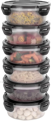 Flipkart SmartBuy Plastic Grocery Container  - 500 ml(Pack of 6, Black)