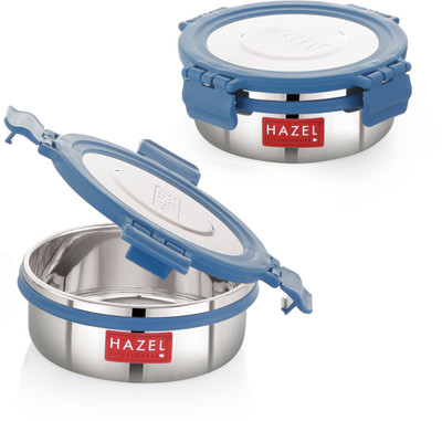 HAZEL Stainless Steel Utility Container  - 360 ml(Pack of 2, Silver)