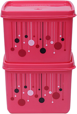 KUBER INDUSTRIES Plastic Grocery Container  - 1000 ml(Pack of 2, Pink)