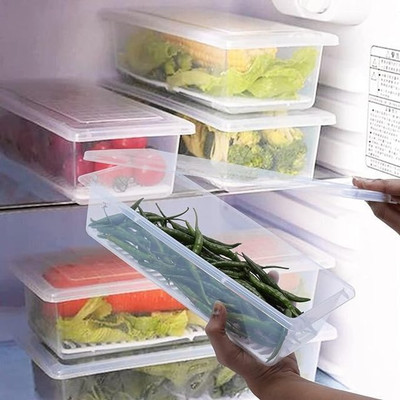 3D METRO SUPER STORE Plastic Fridge Container  - 1500 ml(Pack of 6, Clear)