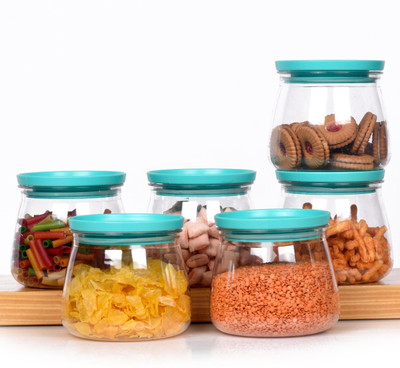 janbai enterprise Plastic Grocery Container  - 900 ml(Pack of 6, Green)