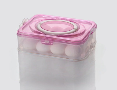 Coozico Plastic Egg Container  - 1 dozen(Pink)