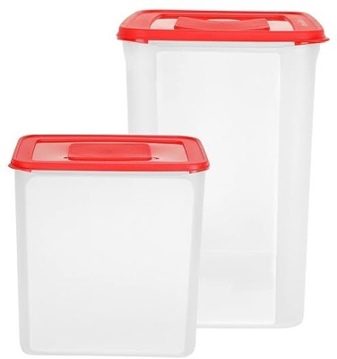 Cutting EDGE Plastic Utility Container  - 10 L, 16 L(Pack of 2, Red)