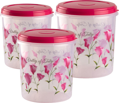 KUBER INDUSTRIES Plastic Utility Container  - 10 L(Pack of 3, Pink)