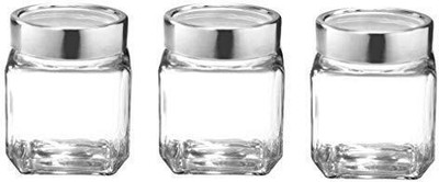 GREATZON Glass Grocery Container  - 500 ml(Pack of 3, Clear)