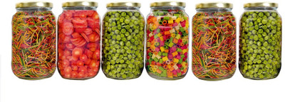 PANEL'S Glass Grocery Container  - 1100 ml(Pack of 6, Gold)