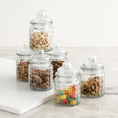 GOOD TO GREAT CREATION Glass Grocery Container  - 500 ml(Pack of 6, Clear)