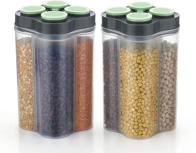 ramnath Plastic Grocery Container  - 2500 ml(Pack of 2, Green)