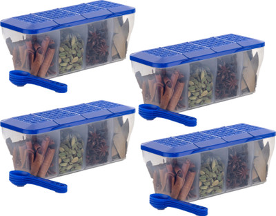 Somnath India Plastic Grocery Container  - 1800 ml(Pack of 4, Blue)