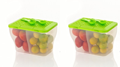 COLOSSAL Plastic Fridge Container  - 2000 ml(Pack of 2, Clear)