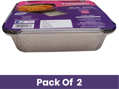 Freshee Aluminium Utility Container  - 2100 ml(Pack of 2, Silver)