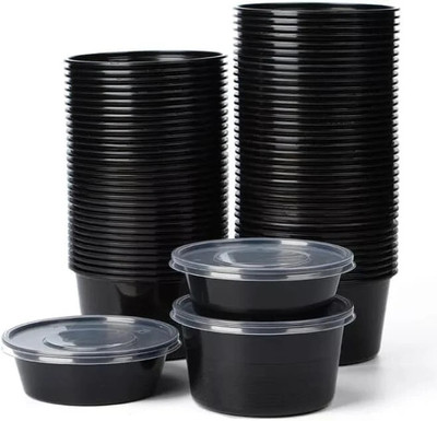 KRUM Plastic Utility Container  - 250 ml(Pack of 10, Black)