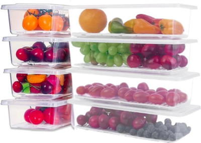 LaChoiceIt Plastic Fridge Container  - 1500 ml(Pack of 6, White)