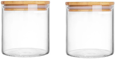 VINDRO Glass Utility Container  - 680 ml(Pack of 2, Clear)