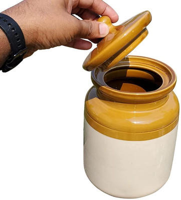 Pure Source India Ceramic Pickle Jar  - 250 g(Multicolor)
