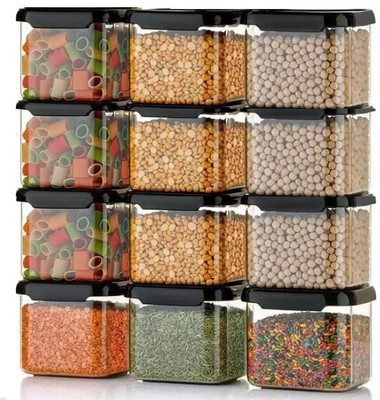 Homemet Plastic Grocery Container  - 500 ml(Black)