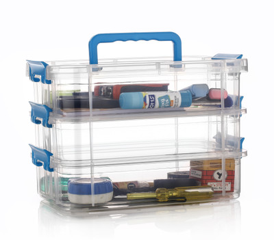 4 SACRED Plastic Utility Container  - 2000 ml(Pack of 3, Blue)