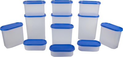 Cutting EDGE Plastic Grocery Container  - 525 ml, 1200 ml, 1800 ml, 2400 ml(Pack of 12, Blue)