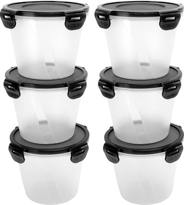 Flipkart SmartBuy Plastic Grocery Container  - 1000 ml(Pack of 6, Black)