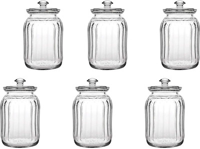 Pure Source India Glass Utility Container  - 350 ml(Pack of 6, Clear)