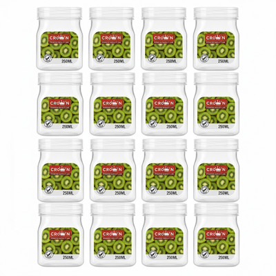 CROWN Plastic Fridge Container  - 250 ml(Pack of 12, Clear)