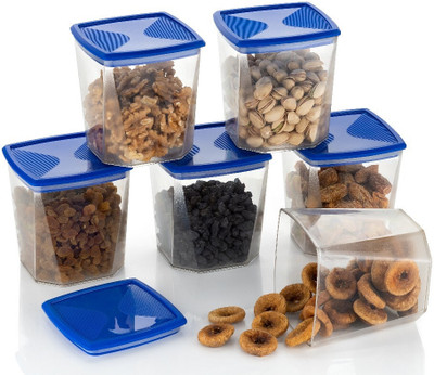 Raghuandan Plastic Grocery Container  - 800 ml(Pack of 6, Blue)