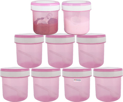HOMESTIC by Kuber Industries Plastic Utility Container  - 1100 ml(Pack of 9, Pink)