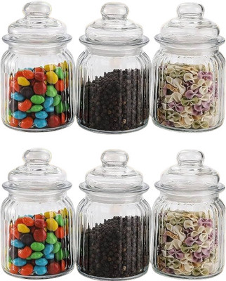 STARKENDY Glass Utility Container  - 350 ml(Pack of 6, Clear)