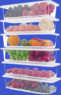 MAXIITOOLII Plastic Fridge Container  - 1500 ml(Pack of 6, Clear)