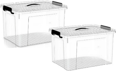 SHOPIVAAN Plastic Utility Container  - 20 L(Pack of 2, Clear)